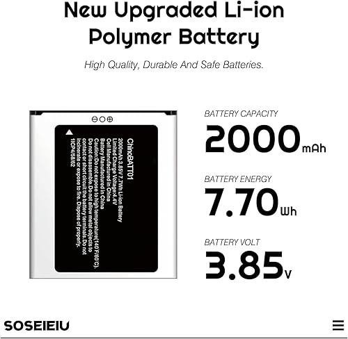 Miniatura 2 de Batería ChinoBATT01, (2025 nueva actualizada) batería de 2000 mAh compatible con Assurance WirelessSprint UniMax UMX U683CL U693CL U696CL
