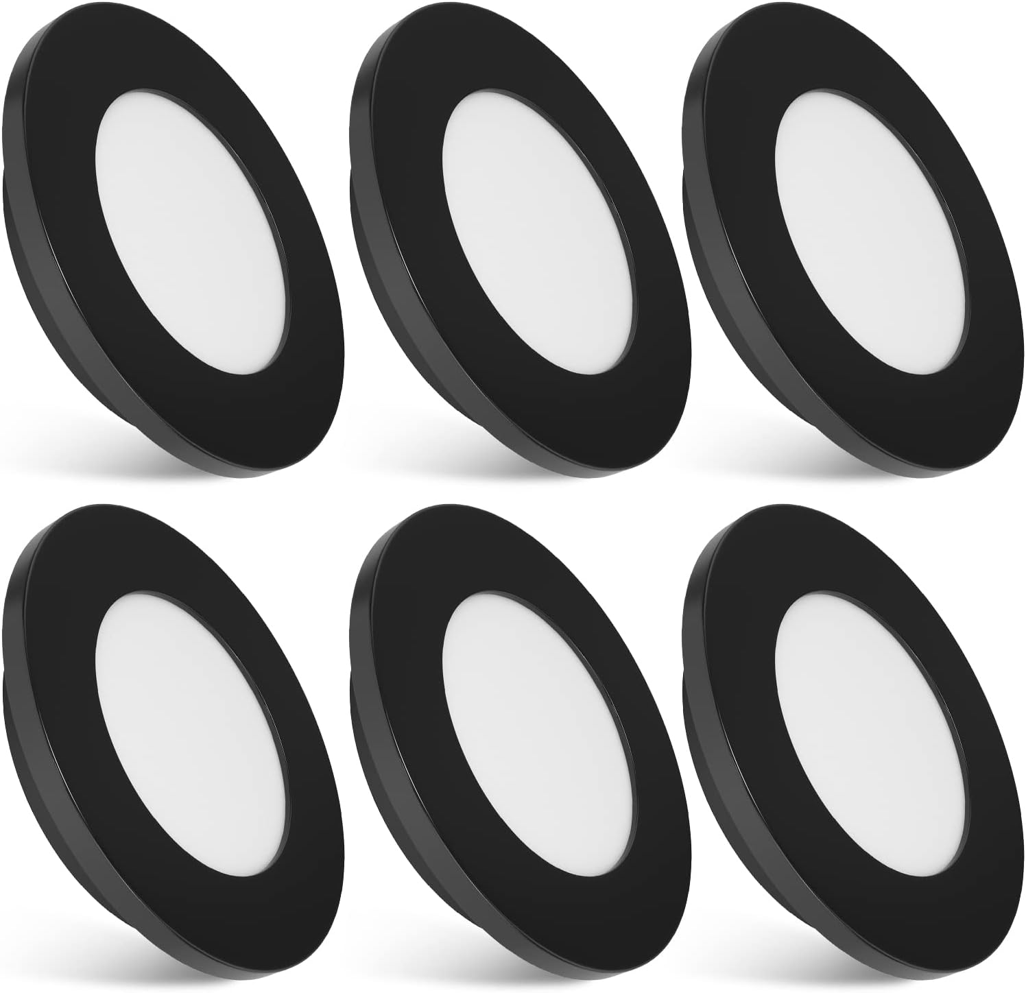 12v Recessed LED Ceiling Lights Caravan Campervan Downlights Interior Black Shell Dimmable Warm White 6 Pack