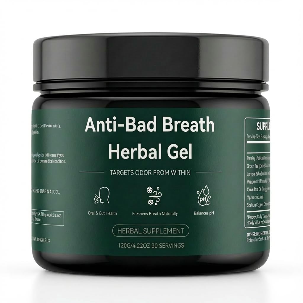 Anti-Bad Breath Herbal Gel Supplement - Body & Breath Odor Control from The Inside – Internal Deodorant, Natural Herbal Deodorant Gel with Parsley and Chlorophyll, Full Body Deodorizer (1)