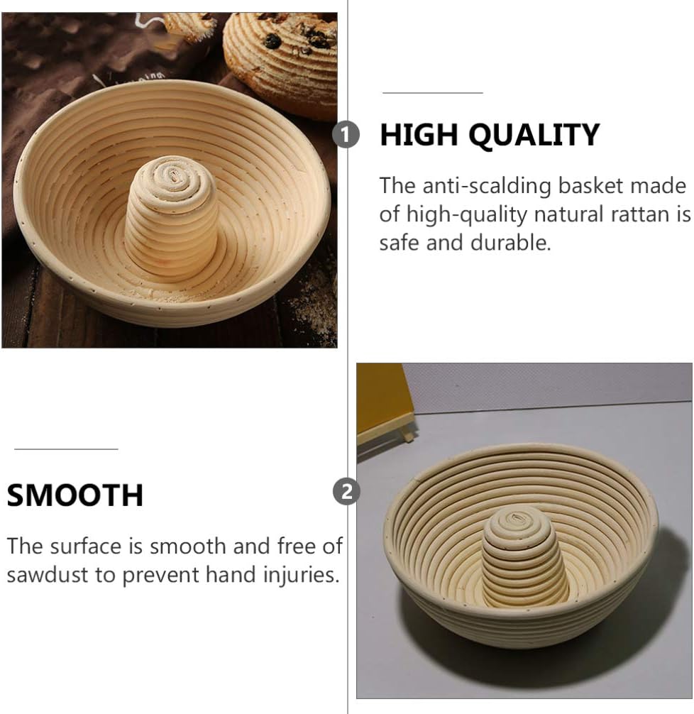1Pc Bread Proofing Basket Natural Rattan Dough Bowl for Baking Smooth Surface Safe and Reusable Baking Accessory for Artisan Bread Making