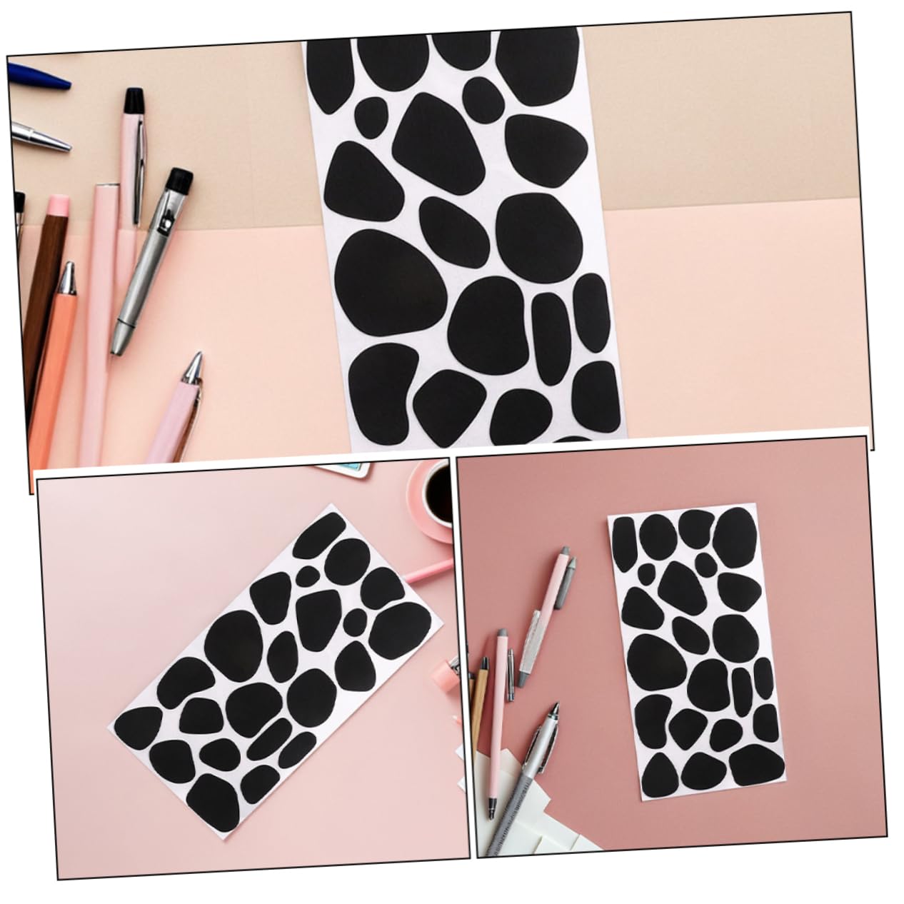NUOBESTY 10sheets Cow Pattern Self-Adhesive Felt Dots Creative for Crafts Costume Decoration Home Decor and Projects