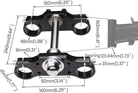 27.6 700mm 45/48mm Front Forks Shock Suspension with Black Triple Tree Clamps for 70cc 90cc 110cc 125c 140cc 150cc 160cc 200cc Trail Pit Dirt Bike Apollo Taotao SSR CRF KLX TTR XR