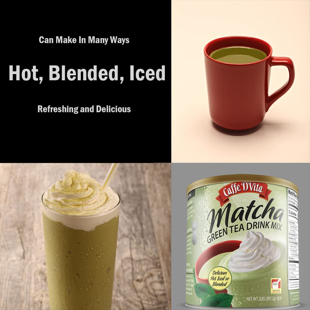 Caffe DVita Matcha Green Tea Drink Mix - Japanese Matcha Green Tea Powder Gluten Free Low Fat No — view 4