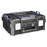 18 Inch Flat Top Tool Box | AIRAJ Stackable Modular Tool Organizer Box Storage System | Garage Storage | Home Repair | Professional Use | (SC1-A)