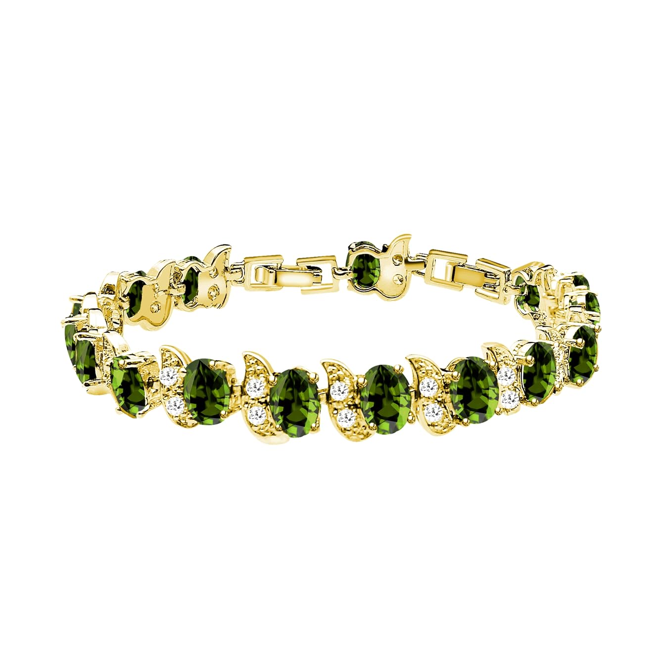 LMXXVJ Fashion Tennis Bracelet Created Emerald White Gold Plated Charm Bracelet Gifts Jewelry for Women