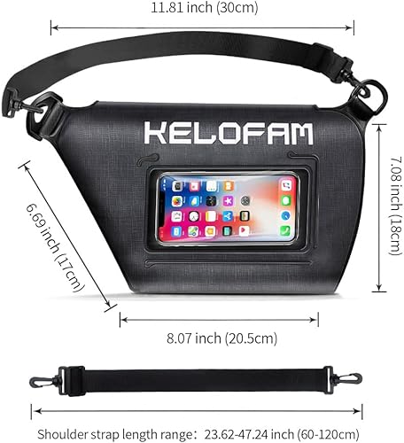 Miniatura 7 de Bolsa impermeable para natación, IPX8, bolsa seca impermeable para teléfono celular con correa para la cintura, mantiene tus objetos de valor secos,