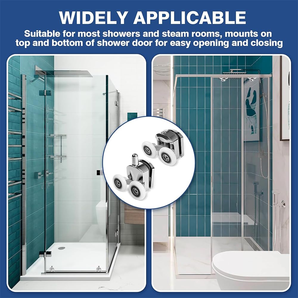 8/16Pcs Curved Shower Door Rollers 23/25mm Aluminum Alloy Quiet Shower 8/16Pcs Curved Shower Door Rollers 23/25mm Aluminum Alloy Quiet Shower