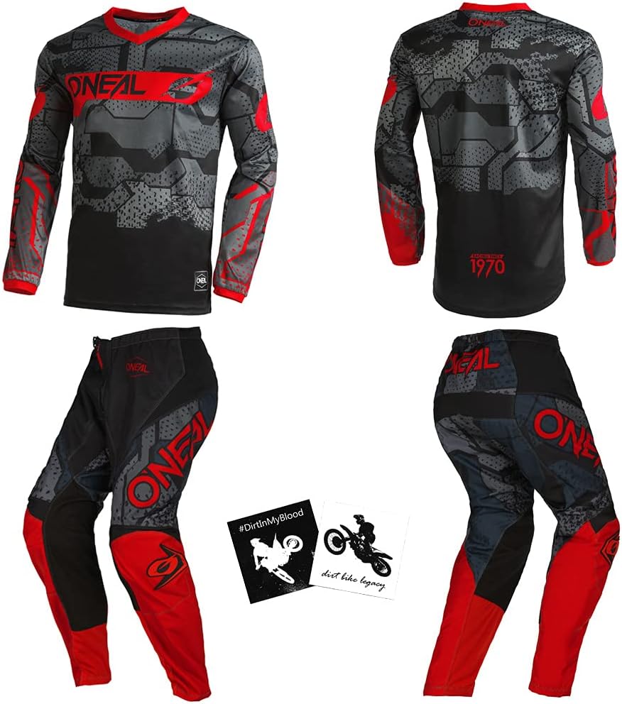 MX Outfit O'Neal Element Camo Men Protective Jersey Pants riding bundle motocross MX off-road dirt bike package