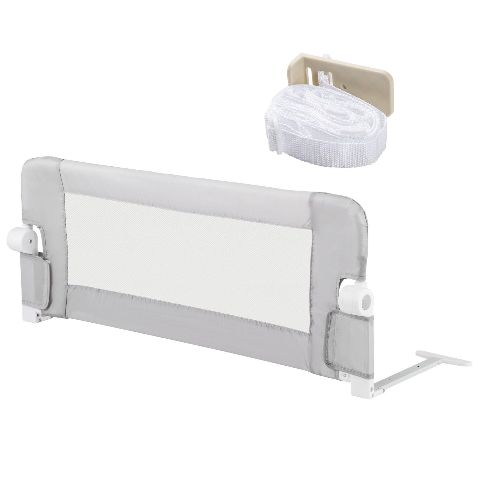 LIFEZEAL Sponda Letto per Bambini Anticaduta con Angoli Arrotondati, Barriera Protettiva per Bambini in Materiale Resistente, Recinzione per Letto per Bambini, 105 x 40 x 42 cm (GRIGIO)