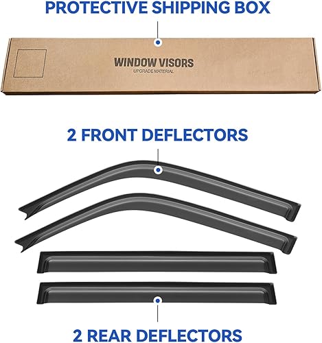 Miniatura 331 de Visores protectores de lluvia para ventana, deflectores de viento de canal exterior