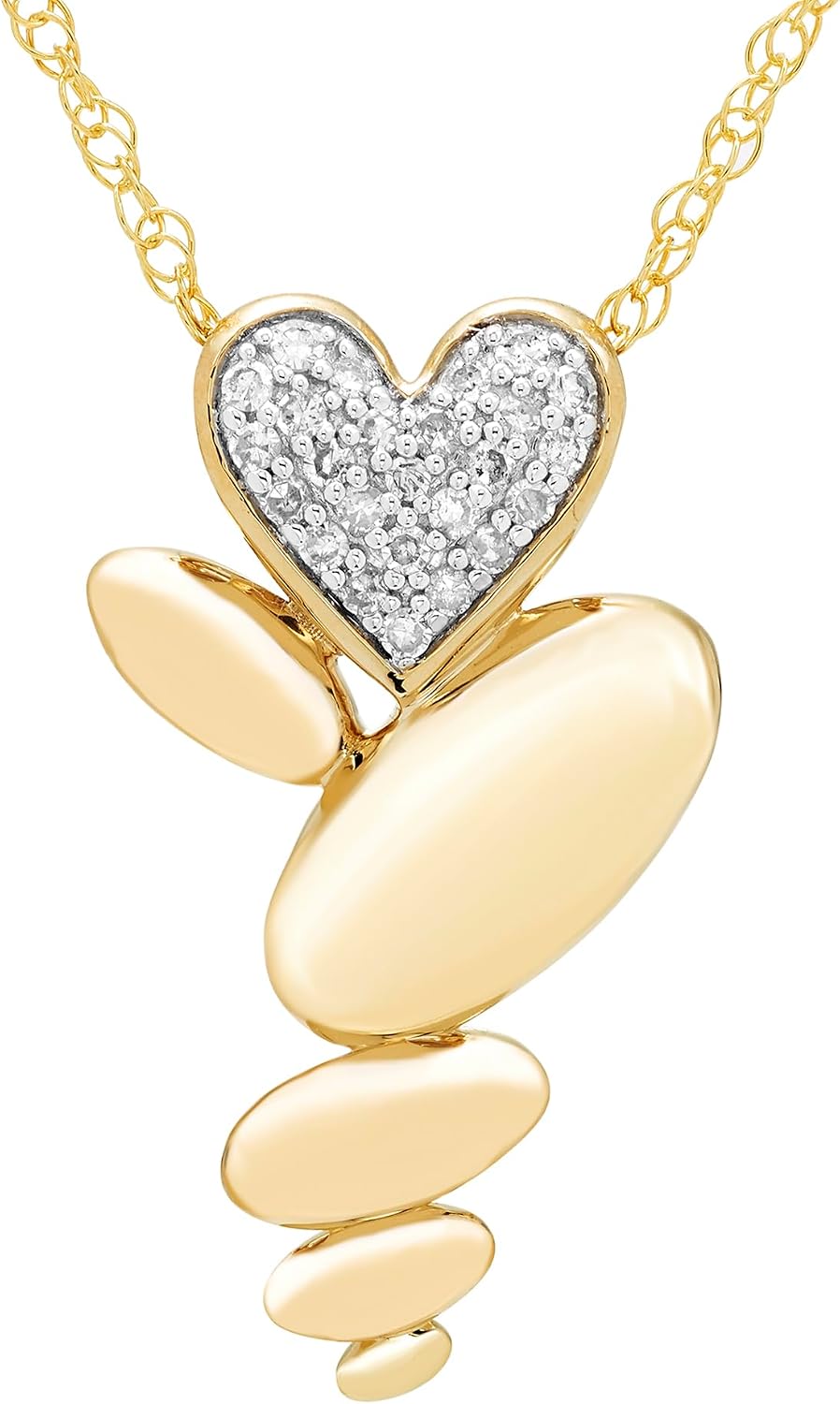Boston Bay Diamonds Diamond Symbols of Love Heart Pendant Necklaces for Women in .925 Sterling Silver