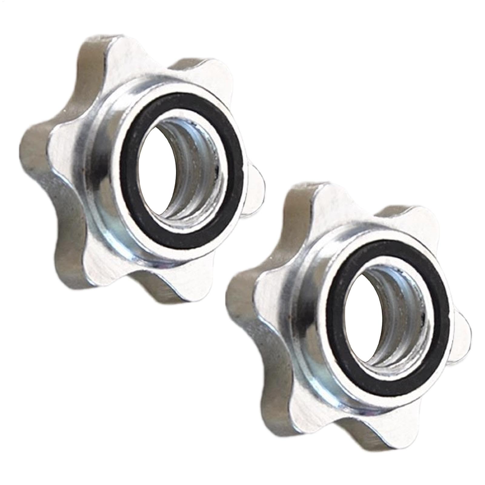 Lot de 2 colliers de serrage pour haltères avec écrou hexagonal pour haltères, capuchons d'haltères en fonte, remplacement de pince à vis pour levage