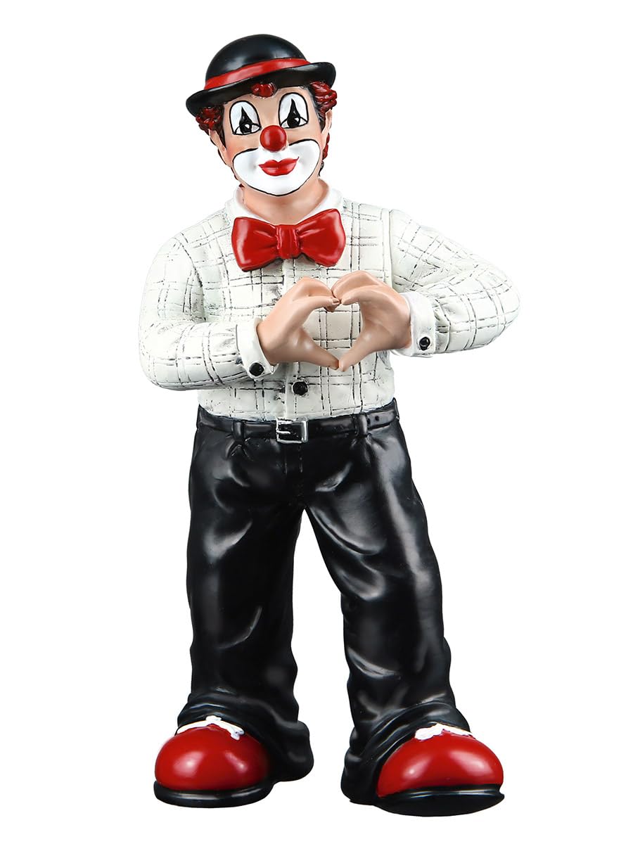 GILDE Gildeclown Decorative Figurine Clown of Hearts - Resin Multicoloured - Gift Decoration Collectible Figure Height 14 cm