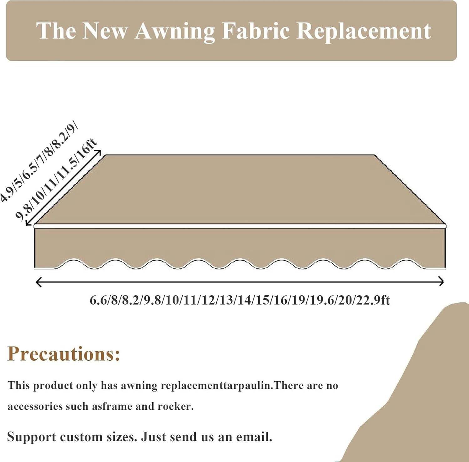 Retractable Patio Awning Replacement Awnings For Patio Patio Covers For Shade And Rain Patio Awning Fabric Replacement Canvas Waterproof Sun Shade Cover For Window Door Market (Awning fabric only)