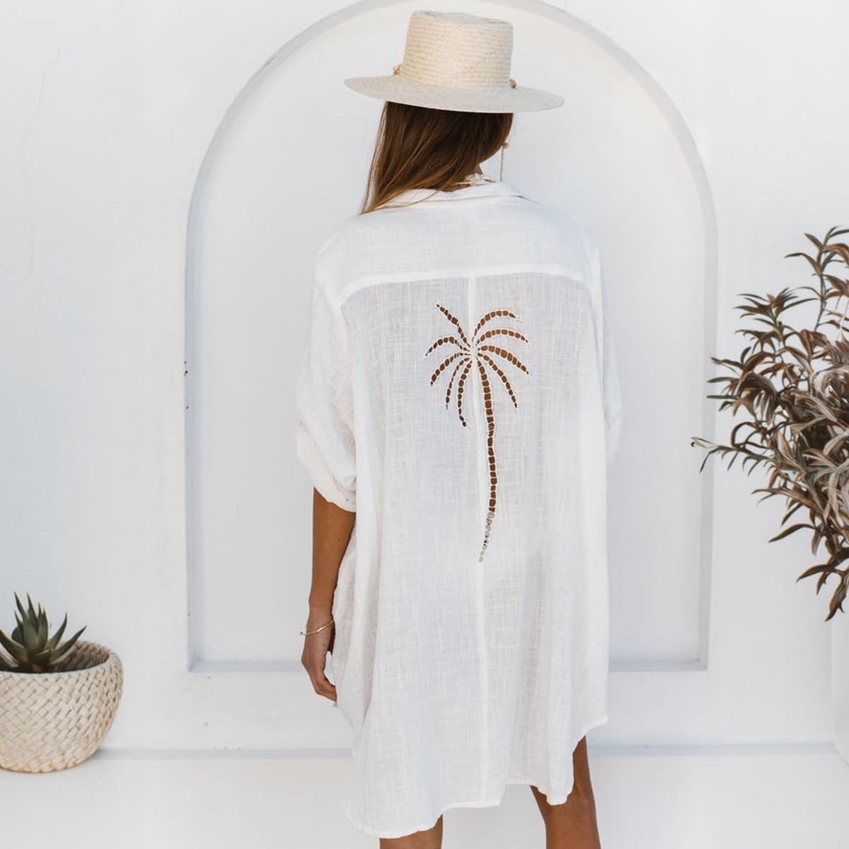 Zoye Chen Womens Cotton Bathing Suit Cover Ups Bikini Swimsuit Coverup Beach Dress Shirt
