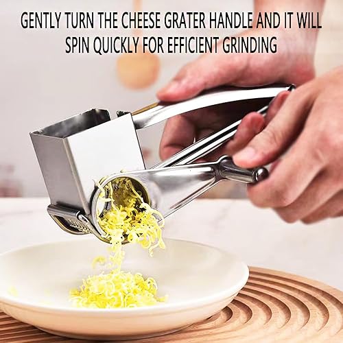 Miniatura 3 de Juego de rallador de queso, rallador de queso parmesano de acero inoxidable, viene con 4 barriles de acero inoxidable para queso, nueces, chocolate