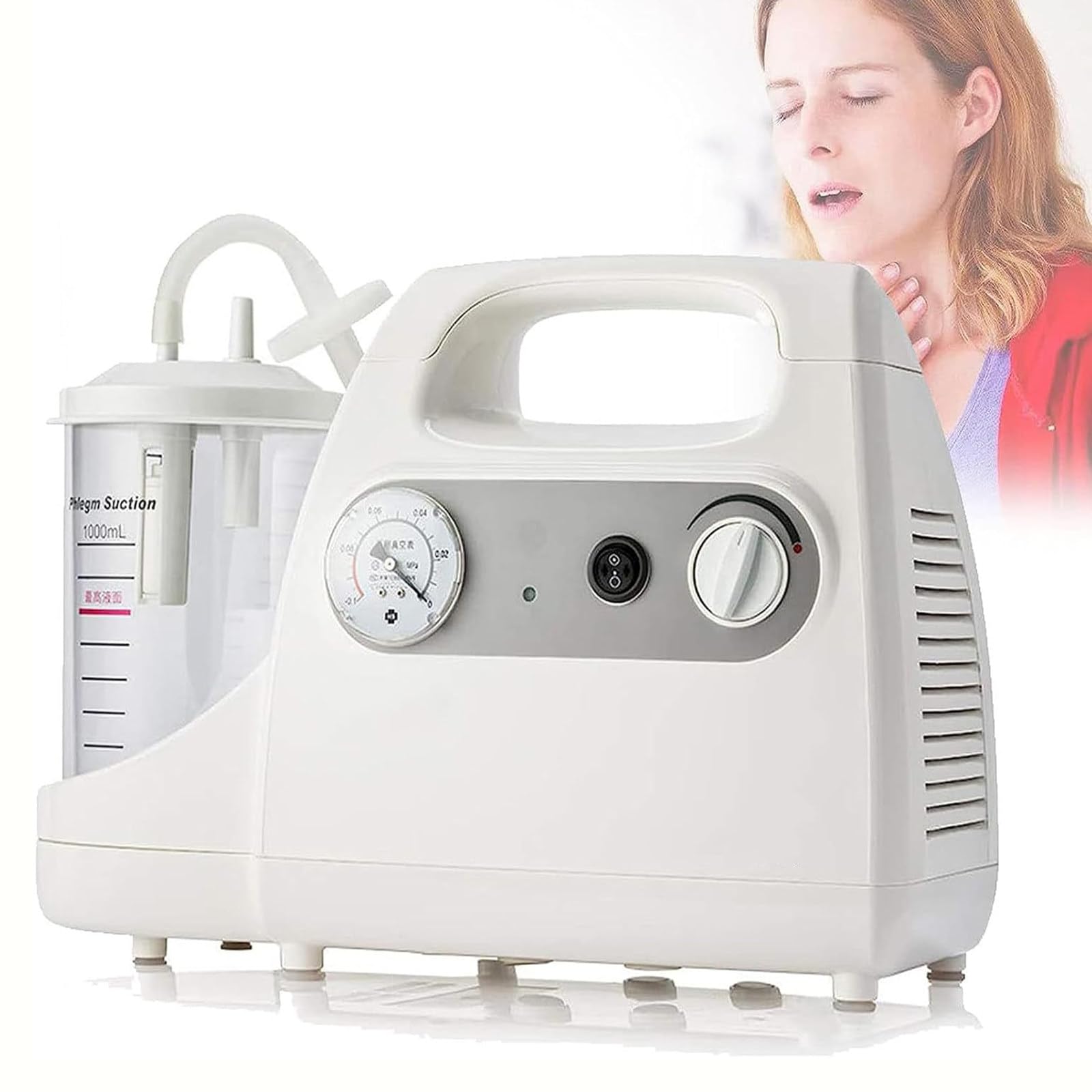 Dispositivo di aspirazione automatico portatile per rimozione dell'espettorato, ideale per anziani e adulti per la cura a casa