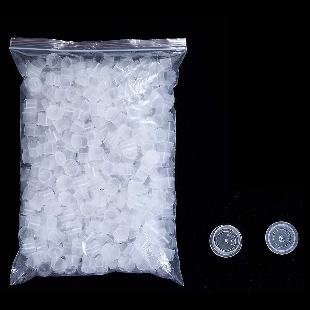 Tattoo Ink Caps,1000pcs Big Ink Caps Disposable Tattoo Ink Cups with Base #17mm Clear Plastic Pigment Tattoo Caps Container Ink Cups for Tattoo Supplies(1000pcs Large)