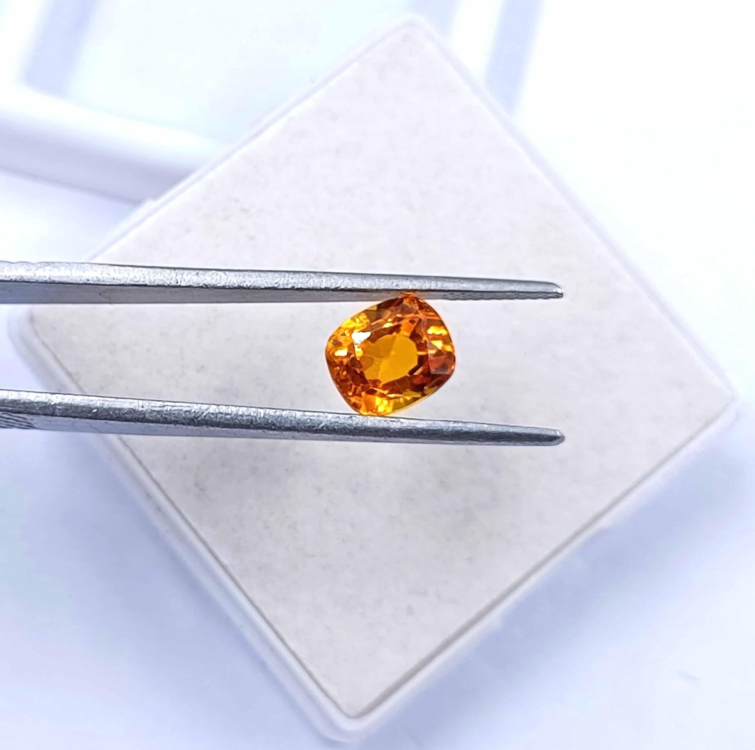 Globalgems Orange Sapphire 3.60 Carat Natural Certified Loose Gemstone Faceted Cushion Cut Gemstone from Sri Lanka Gems for jewelry Making Stone