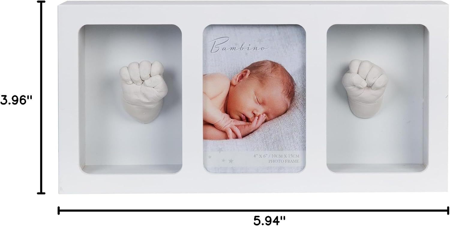 Bambino NEW BABY WHITE PHOTO FRAME & CASTING KIT - TRIPLE