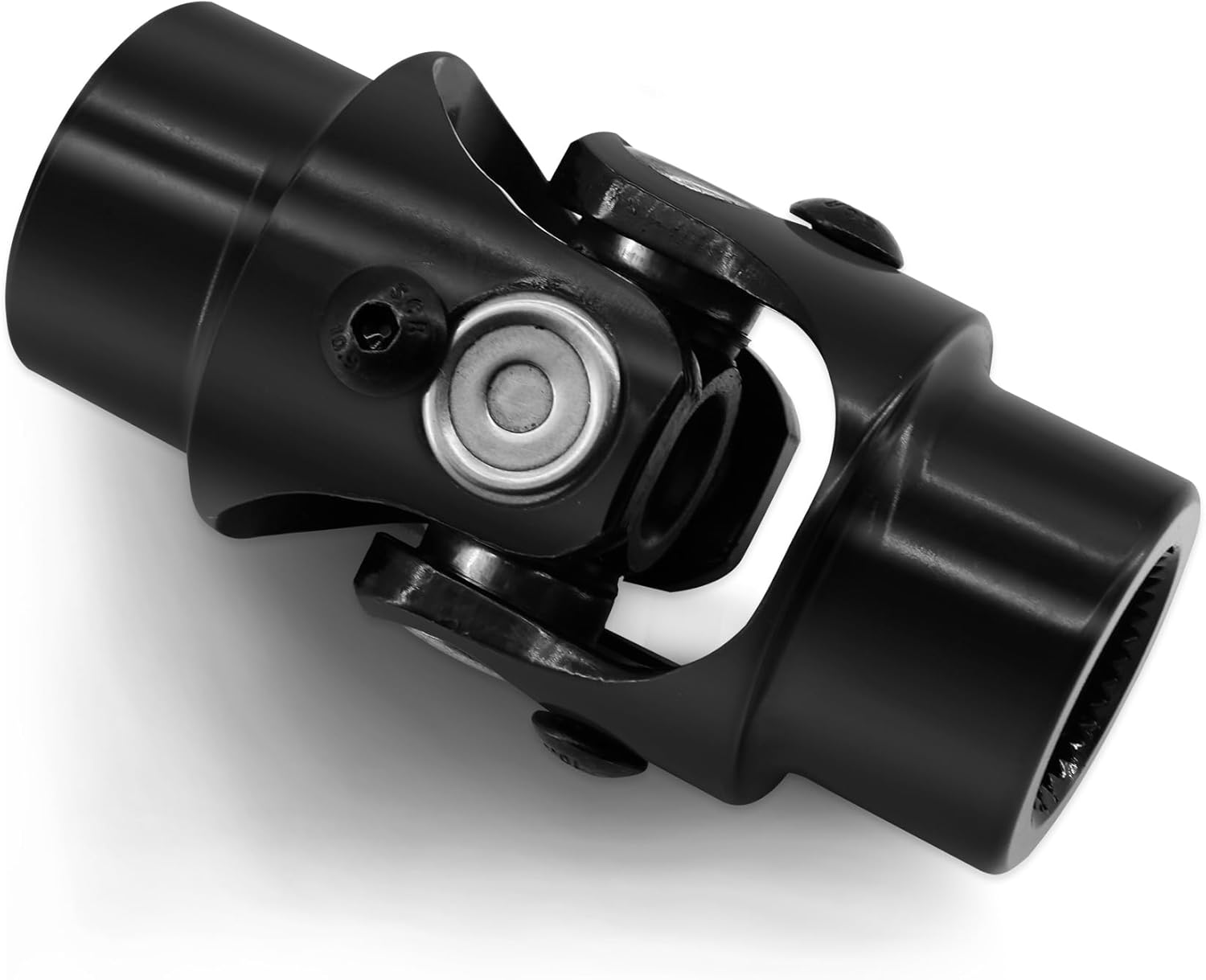 13/16″ 36 Spline X 3/4″ Round Single Steering Shaft Universal U Joint Coupling Black 3-1/4″ Overall Length