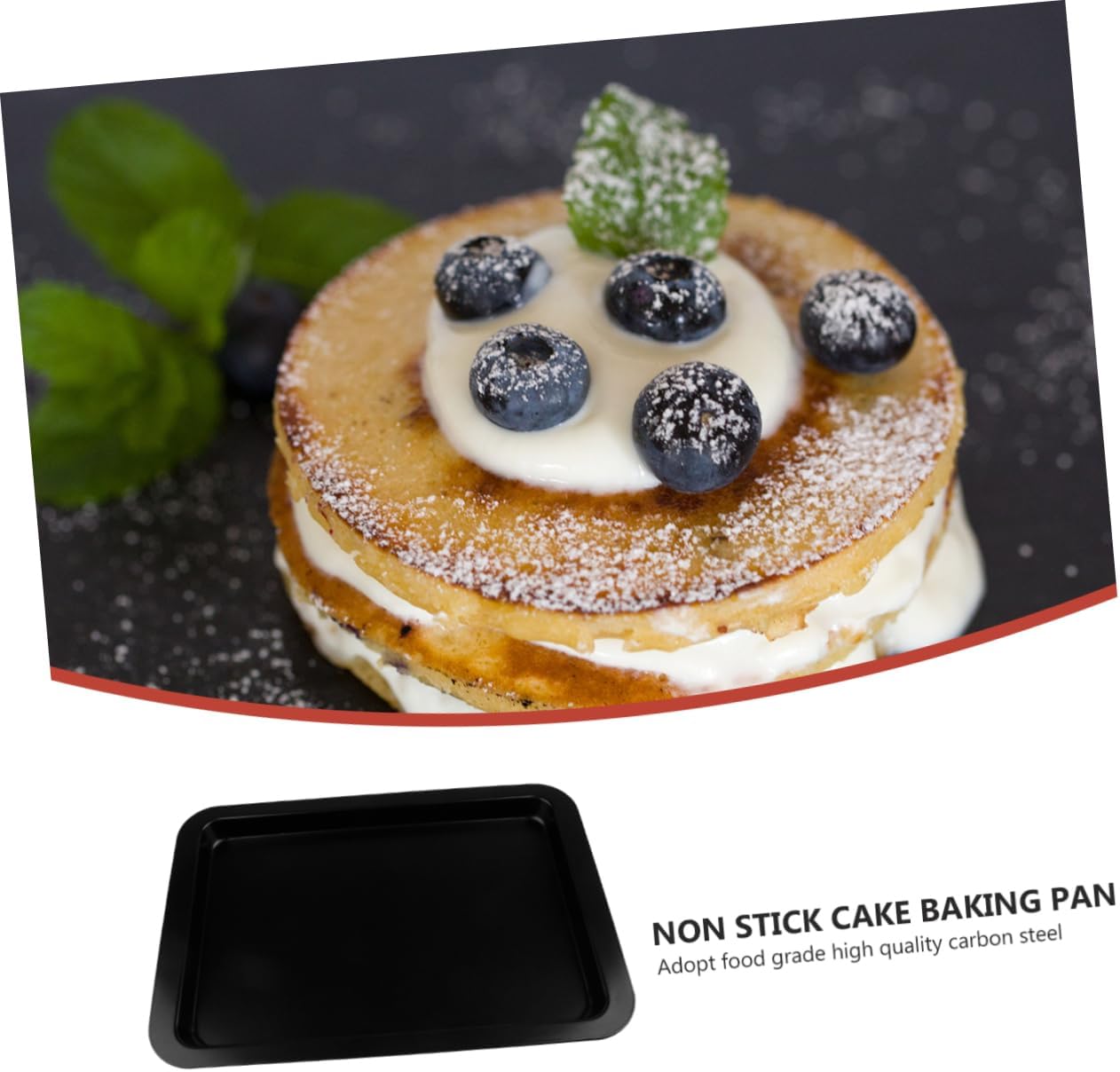 Non-Stick Baking Pan Set of 2 Rectangular Cake and Bread Pans Sturdy Bakeware for Easy Release Black