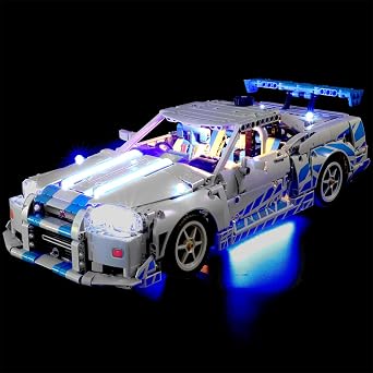 Light Kit Compatible with Lego 42210 2 Fast 2 Furious Nissan Skyline GT-R R34 LED Lighting for Lego Technic Car Building Set - NOT Included The Model Set Colorful Version