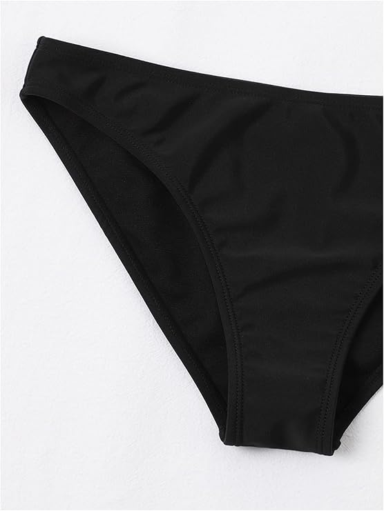 SHENHE Women's Bikini Bottom Low Waisted Solid Bathing Suit Hispter Swimsuit Bottom