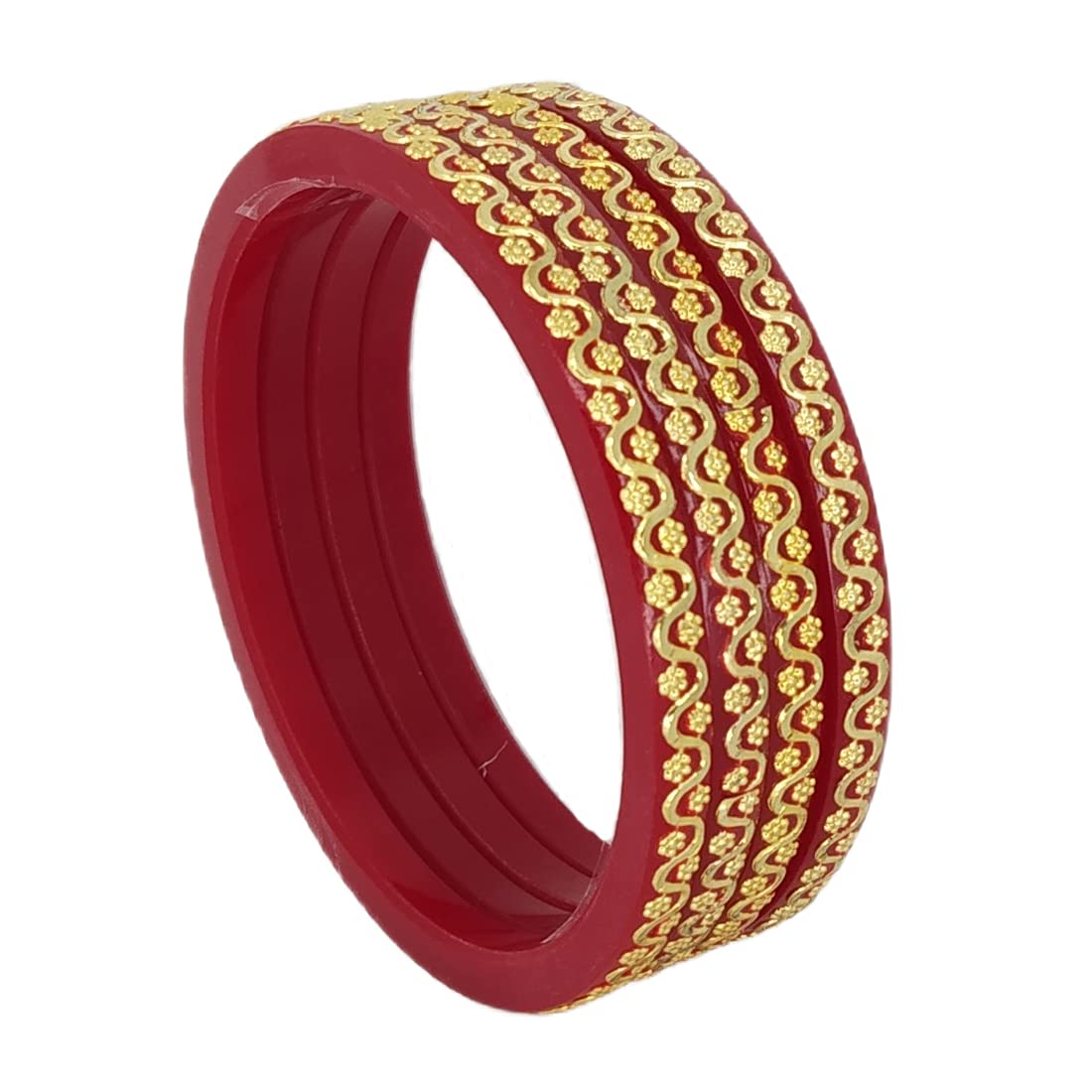 Tanvi J Plastic Gold Plated Shakha Pola Bangles for Women (Red, 2.4) (B09DWRCDT8) Amazon Price History, Amazon Price Tracker