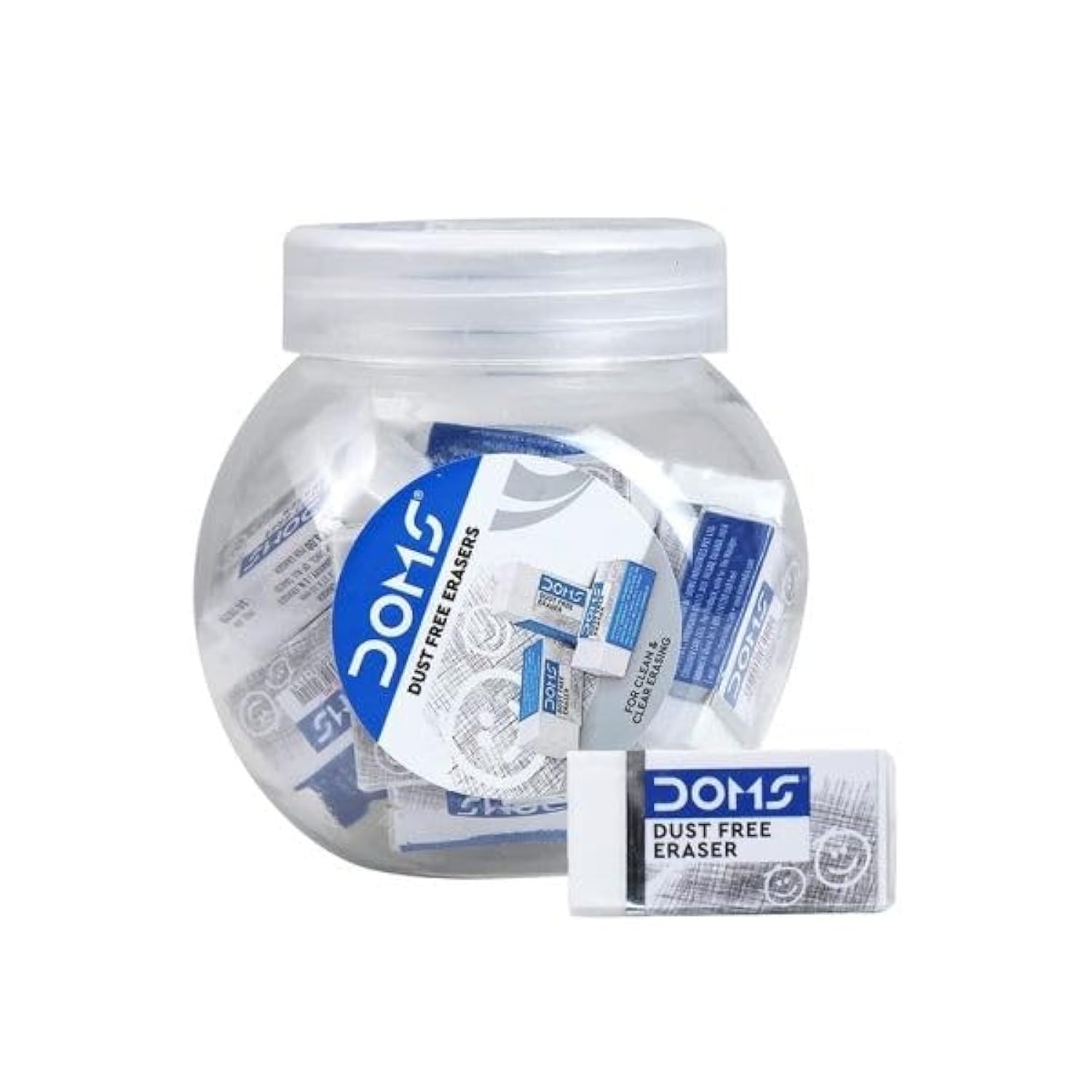 White Erasers Jar 30 Pcs