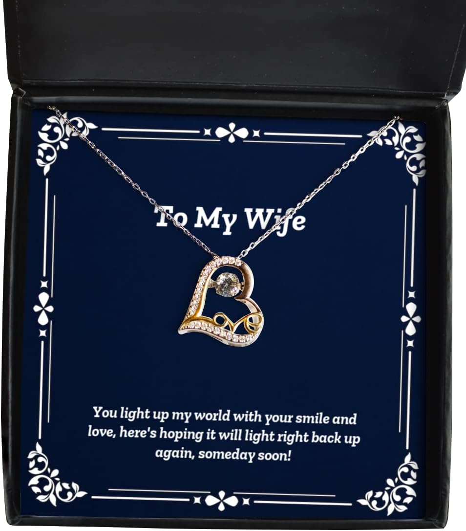 Epic Wife, You Light up My World with Your Smile and Love, Here's Hoping it Will,!, Gag Love Dancing Necklace for Wife from Husband