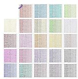  LABOTA 4032pcs Autoadhesivo Etiqueta engomada del Rhinestone en 24 colores y 4 tamaños, Pegatinas autoadhesivas Gema colorida Adornos de diamantes de imitación pegatinas Hoja