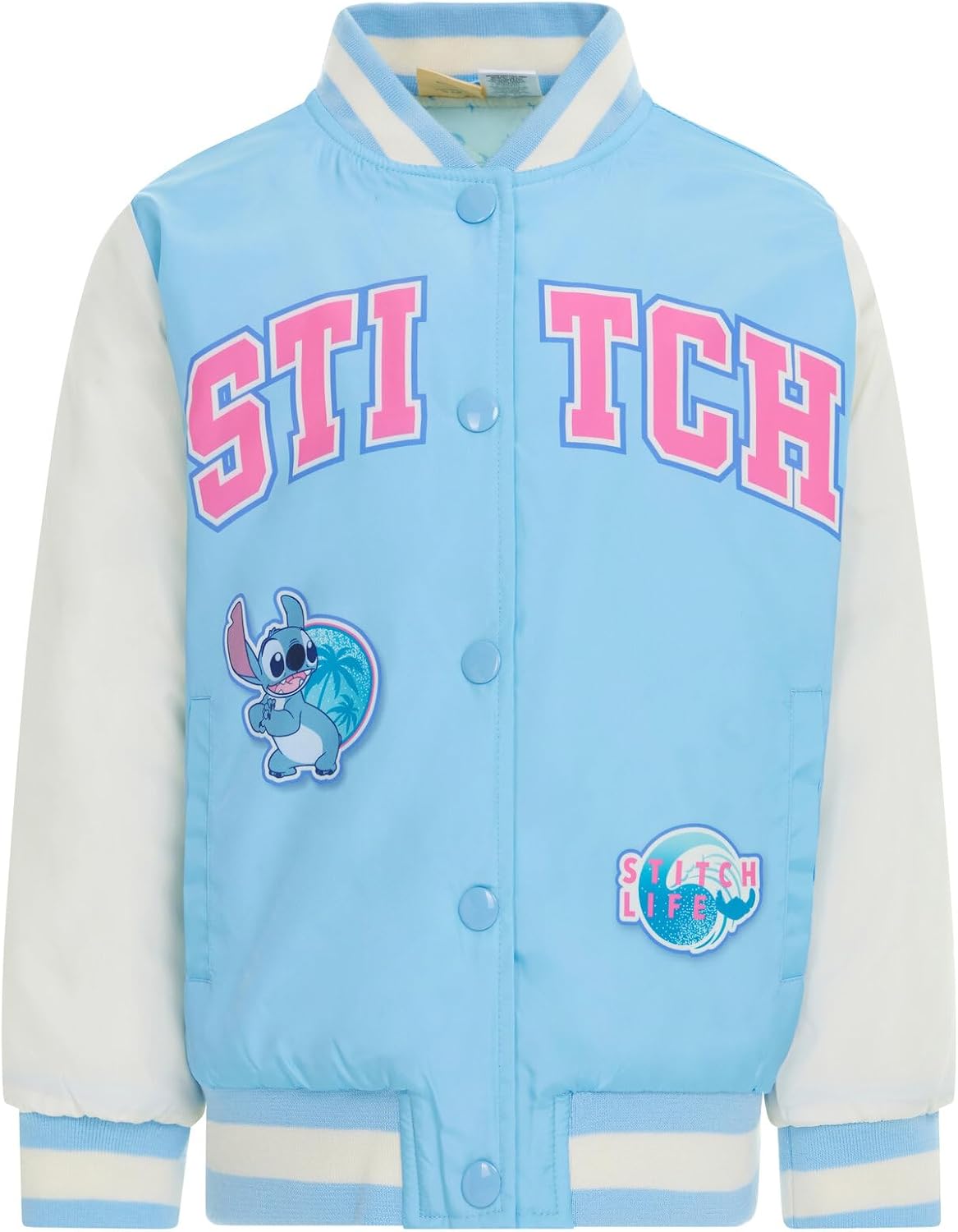 Disney Junior Girls Varsity Bomber Jacket Toddler to Big Kid Sizes (2T - 14-16)