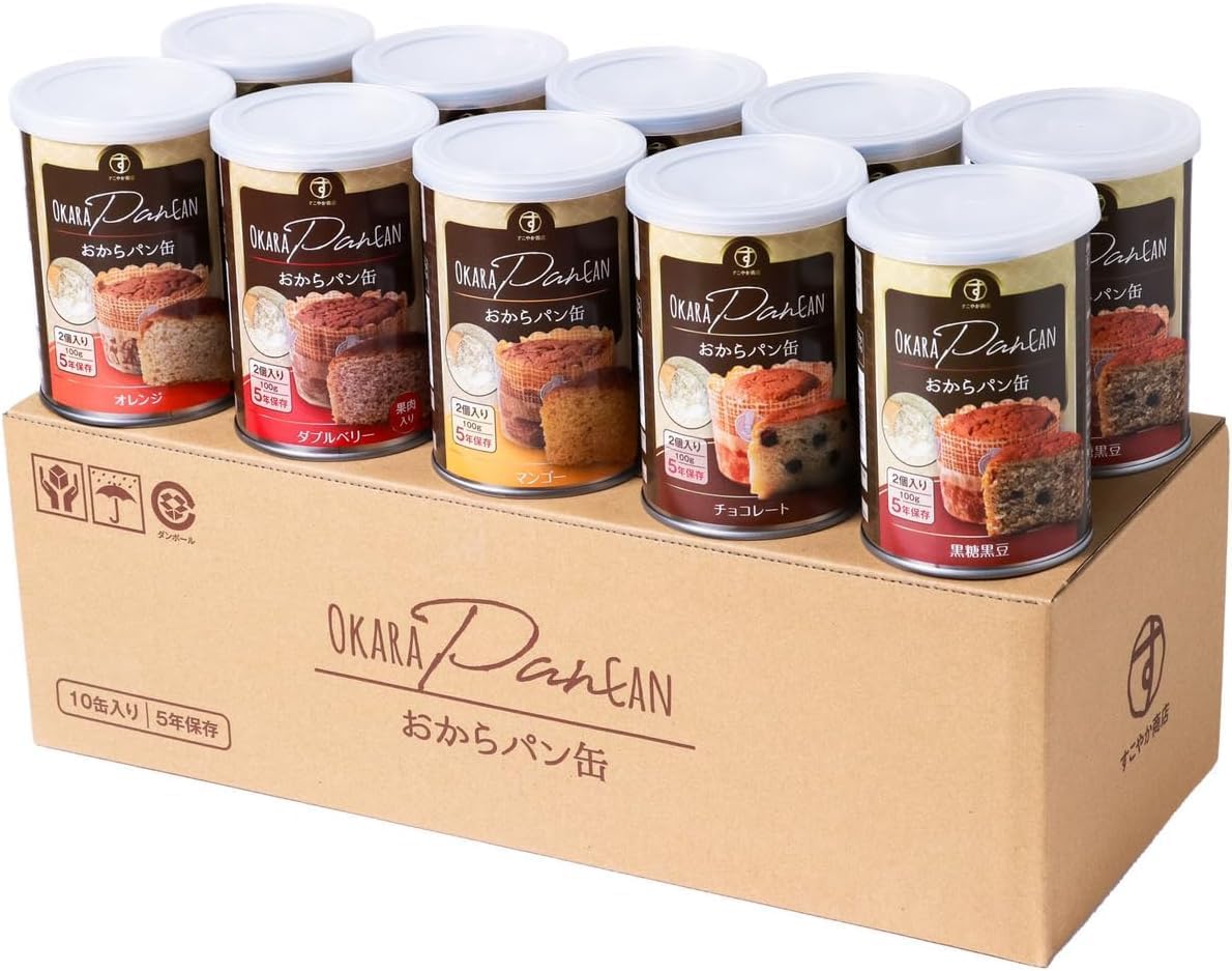 おからパン缶 (非常食/保存食/防災) 5年 備蓄用保存 5味 20缶入 国産 Amazon | すこやか商店 おからパン缶 非常食 保存食 防災 食品最長5年
