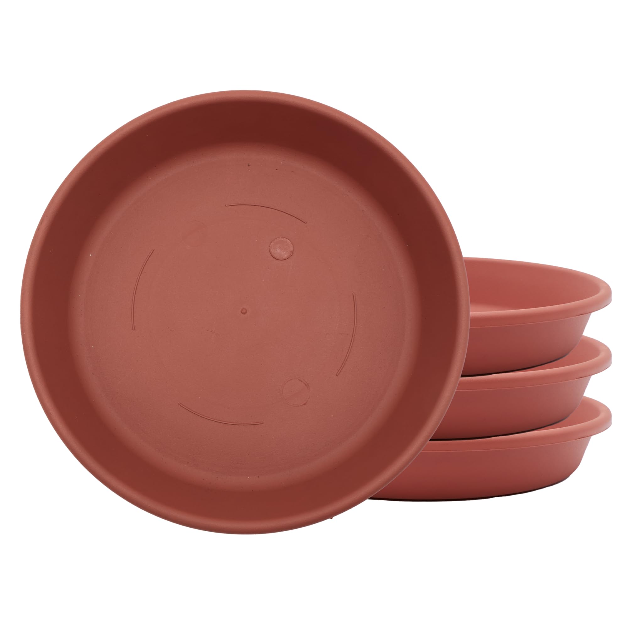 The HC Companies SLI06000E35T036LREFI Classic Round Plastic Plant Saucer, 6" (Pack of 4), Clay