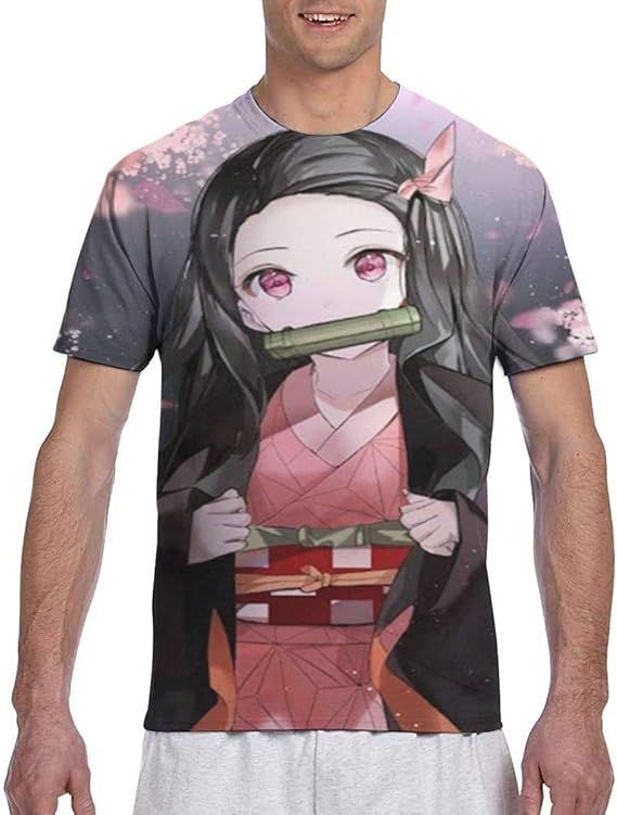 Amazon Co Jp アニメプリント 竈門 禰豆子 かまど ねずこ メンズ Tシャツ 半袖 夏服 ギフト 誕生日プレゼント 記念シャツ Uネック おしゃれティーシャツ アニメのtシャツ 大人用 学生用 男性用 女性用 高校生 コットン 通学 ファッション
