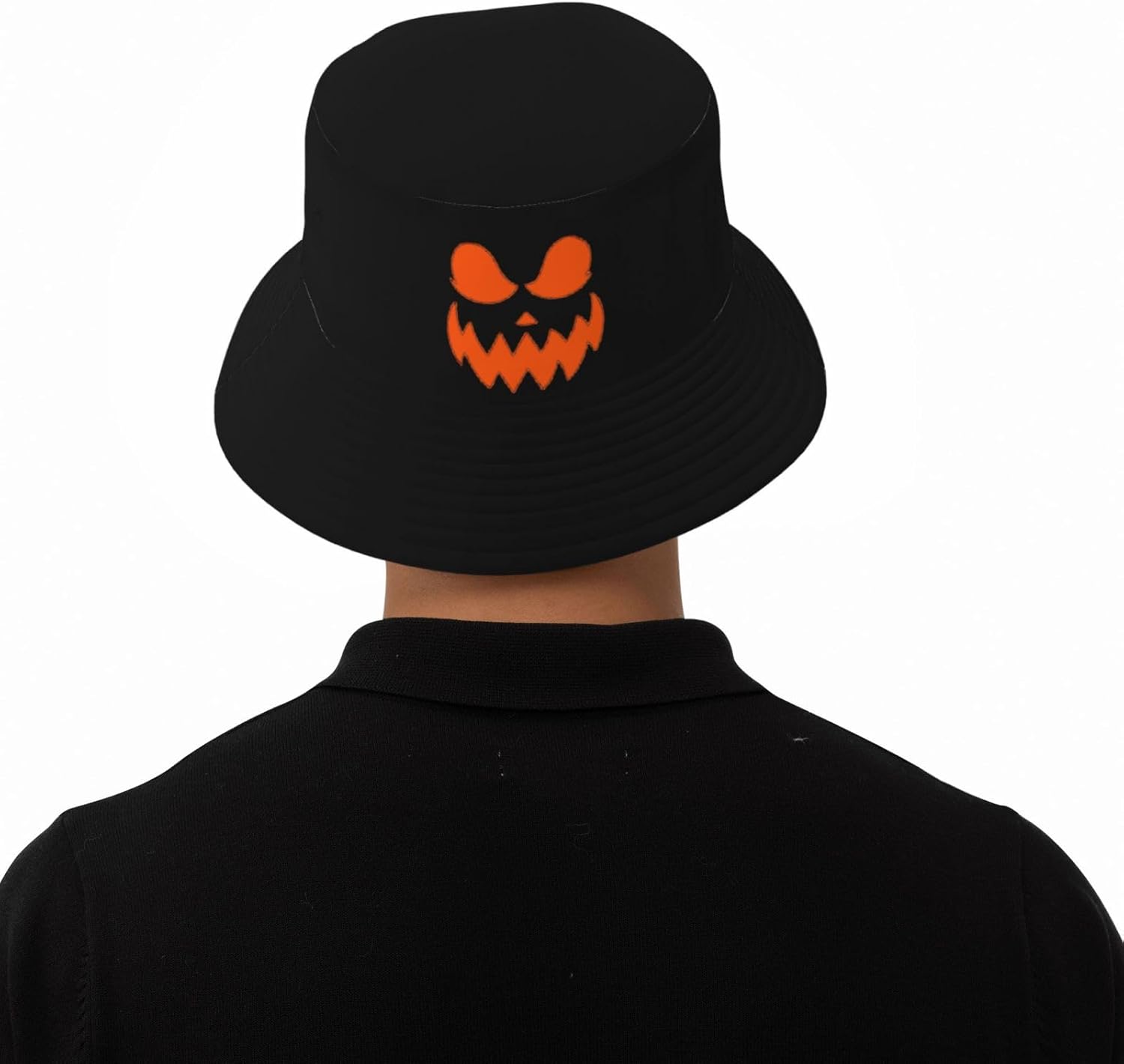 Halloween Hats for Women Men Funny Scary Pumpkin Face Bucket Hat Beach Sun Hat Fall Hat for Women and Men - Image 8