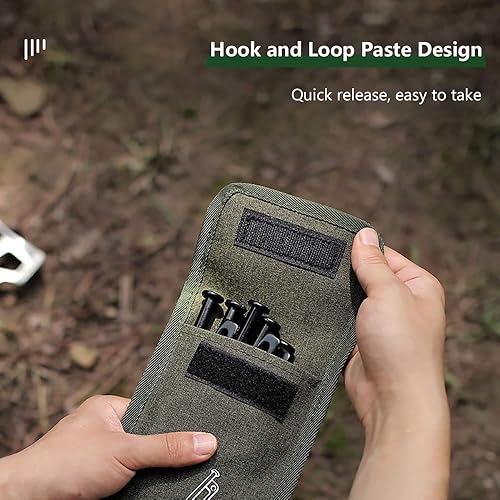 Miniatura 4 de 2 bolsas de estacas para tienda de campaña (S+L) resistentes a pinchazos, bolsas de almacenamiento de clavijas de gran capacidad, bolsa impermeable