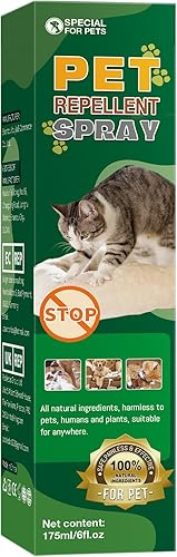Wuxptrn Spray disuasorio para gatos. Repelente de gatos en interiores para gatos, perros y gatitos. El spray disuasorio de arañazos para gatos es