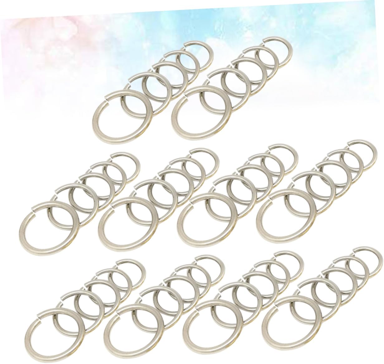 Uonlytech 50pcs DIY Jewelry Open Rings Round Jewelry Making Accessories for Bracelets
