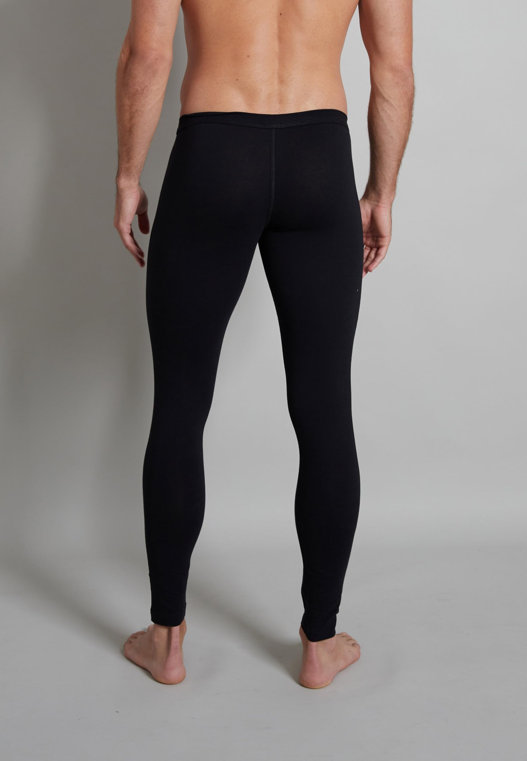 GÖTZBURG Herren Lange Unterhose, Baumwolle, Single Jersey, schwarz