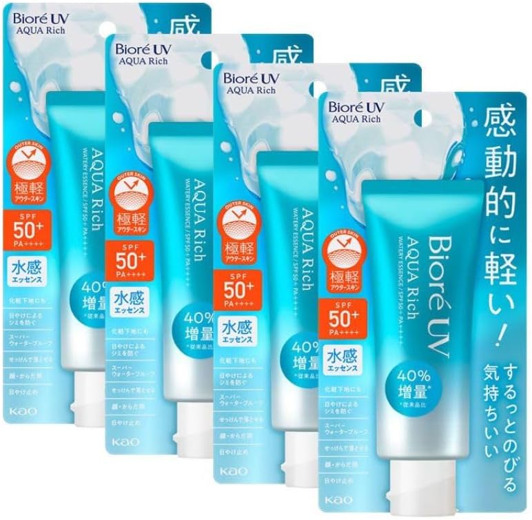 AQUA Rich Watery Essence Suncsreen 2.46floz (Pack of 4)