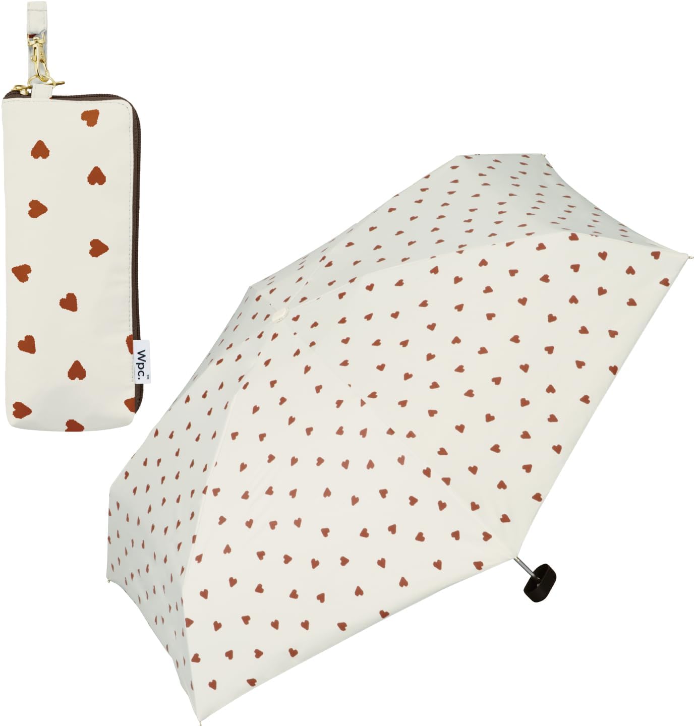 Wpc. Parasol Shade Jagged heart Small hearts Mini Shields sun 100% protection from UV ray Shields heat Good for rain or shine Foldable parasol Commute to work Commute to school Travel Stylish Cute Female Women 801-14828-102