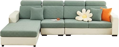 Miniatura 10 de MIFXIN Funda elástica para sofá, funda de cojín para sofá, resistente al desgaste, antideslizante, jacquard, elástica en forma de L, protector de