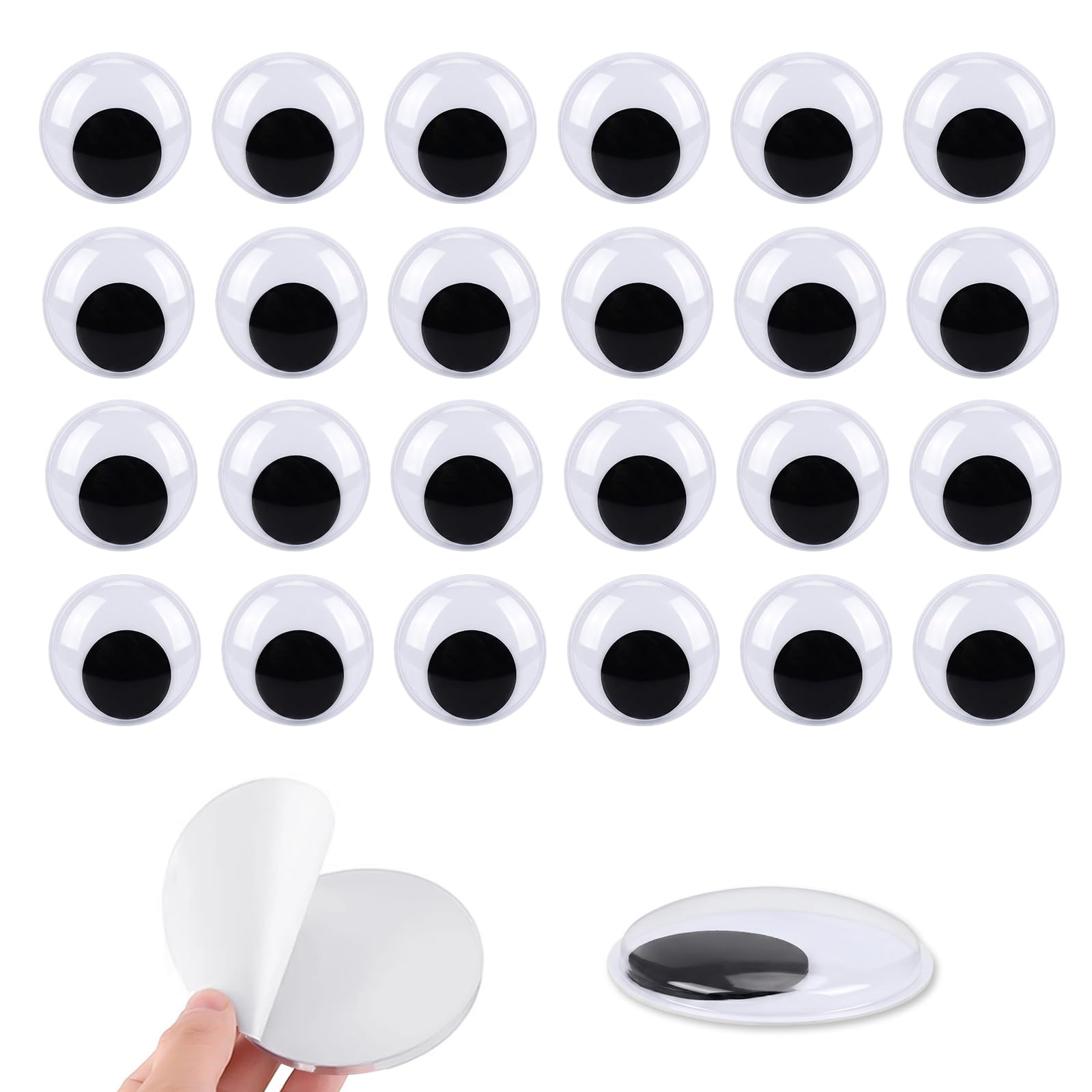Thhiit 24 Pcs Large Googly Eyes Self Adhesive, 50mm Giant Stick on Googly Eyes for Craft Decorations DIY Scrapbooking