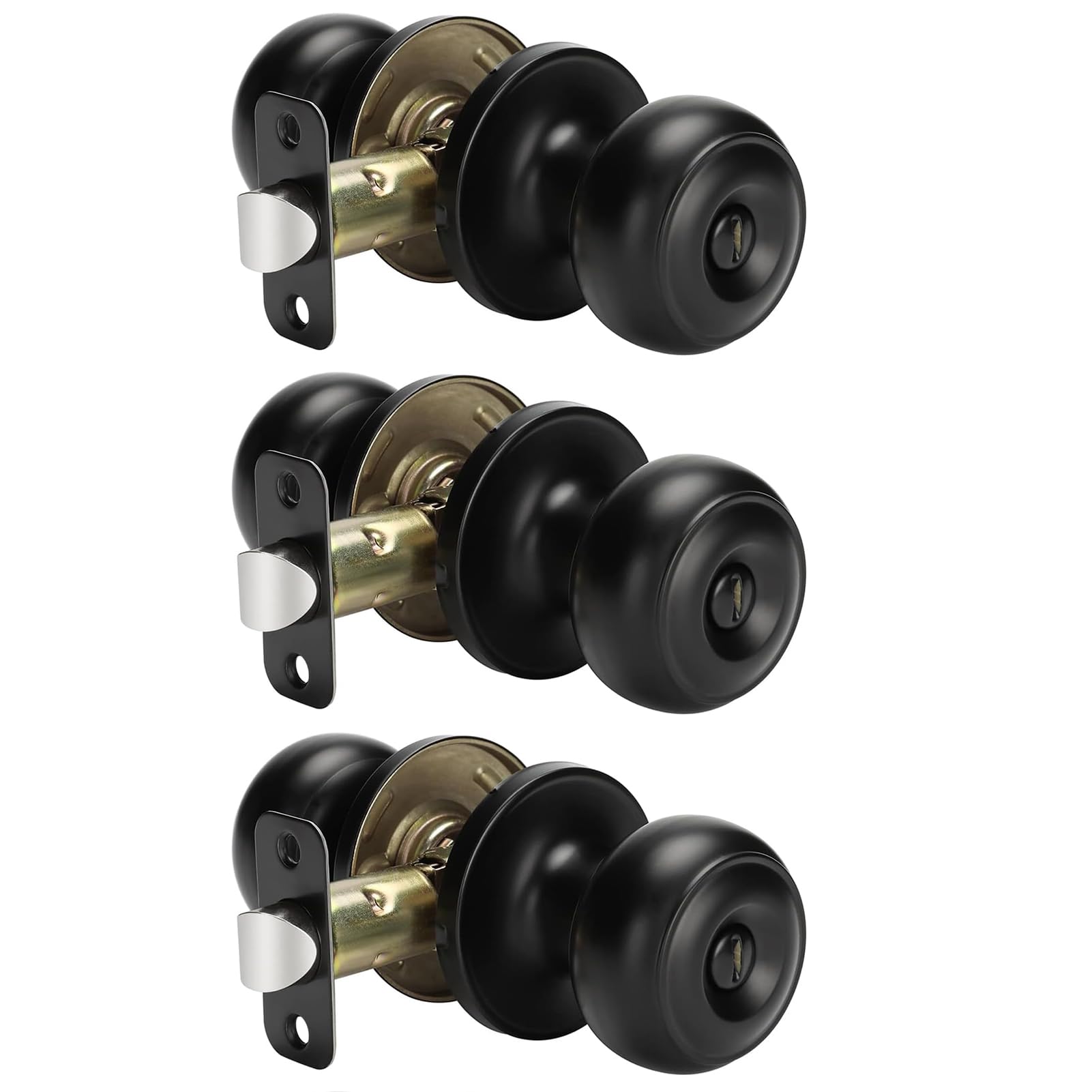 Boutons de porte d'intérieur au design rond classique et noir