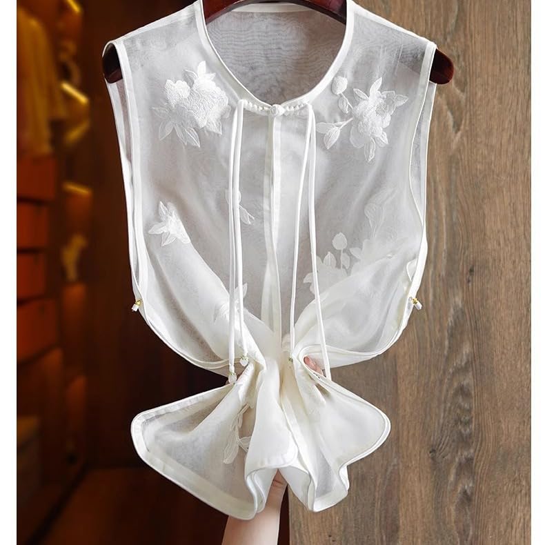Camiseta de organza bordada ligera para evitar el calor del verano vistiendo un estilo chino elegante 4
