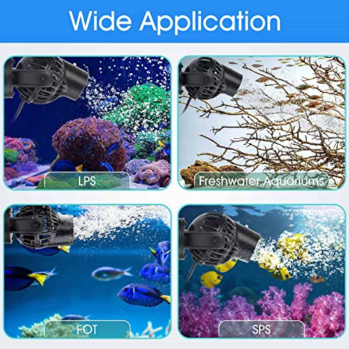 Hygger Aquarium Wave Maker Circulation Pump, 1320 Gph Ultra-Silence Fish Tank Powerhead With Strong Magnet Suction Base For Freshwater Or Saltwater Fish Tank, 360° Rotating Submersible Water Pump #TOP5