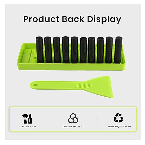 Miniatura 6 de RONRONS Kit de bandeja de llenado de lápices labiales profesionales, incluye 1 bandeja de llenado de bálsamos labiales, 1 espátula y 50 tubos de