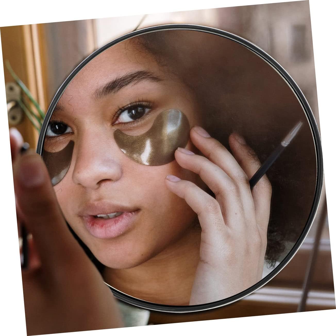 VICASKY 2Pcs Magnifying Cosmetic Mirror with Suction Cup Clear Silver Glass Makeup Mirror for Travel and Vanity Portable with Easy Installation and Non Slip Sucker Design